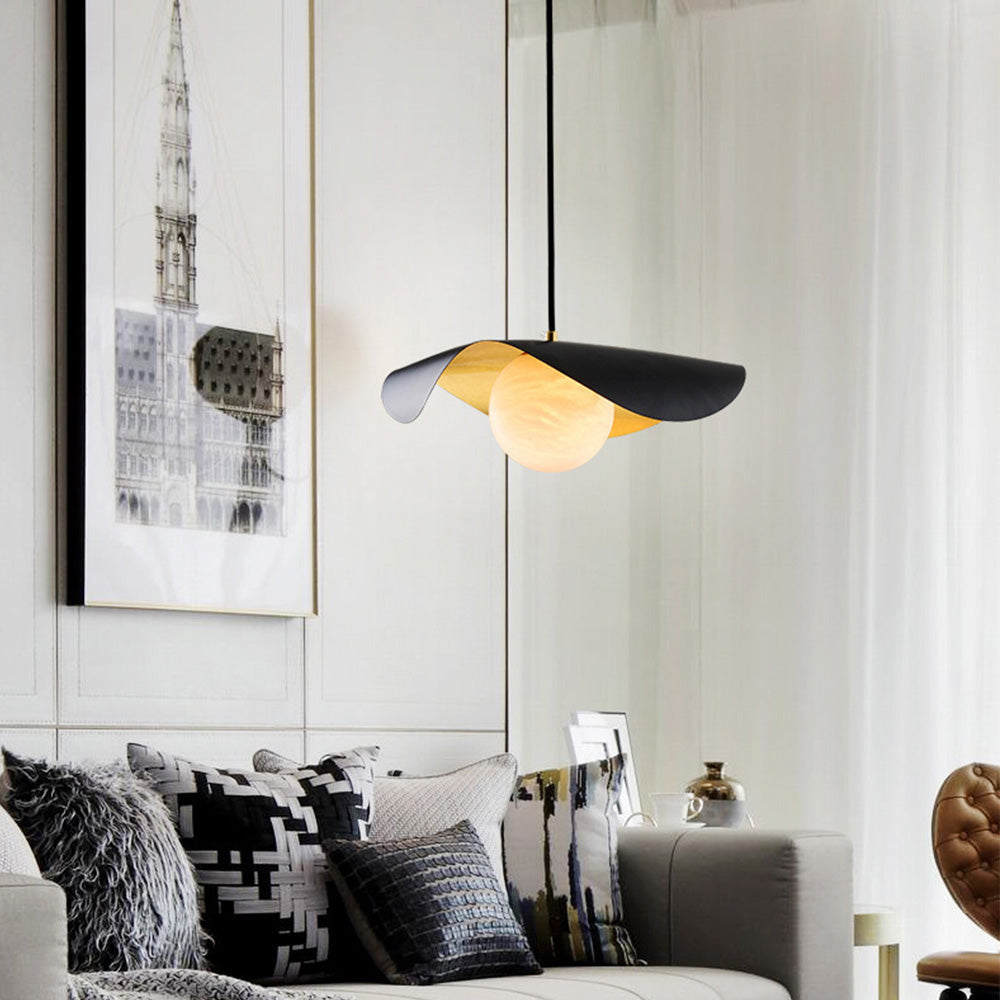 Modern Metal Pendant Light – Sleek Statement Ceiling Fixture (Adjustable, Warm/Cool Light, 220V)