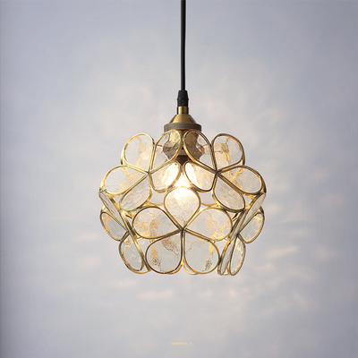 Petal Glass Pendant Light – Elegant Floral-Inspired Hanging Lamp (E27, Adjustable 150cm)