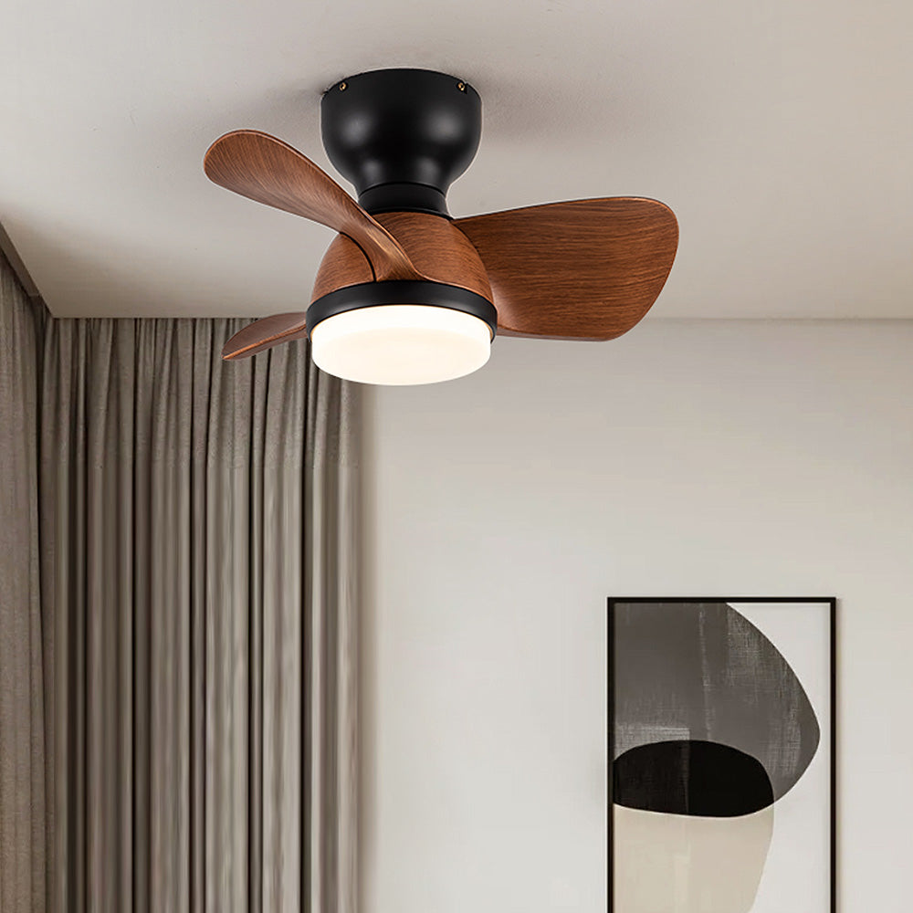 Modern Wooden Ceiling Fan with LED Light & Remote Control (54cm, 3-Colour Light, 220V-240V)