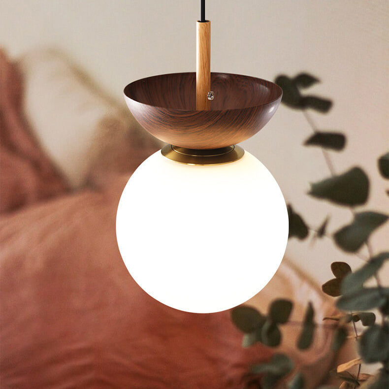 Log Japanese Pendant Lamp – Minimalist LED Ceiling Light with Adjustable Colour Modes