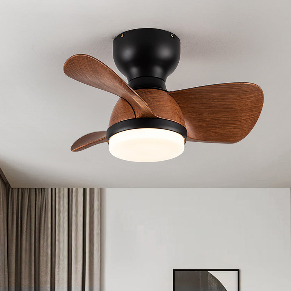 Modern Wooden Ceiling Fan with LED Light & Remote Control (54cm, 3-Colour Light, 220V-240V)