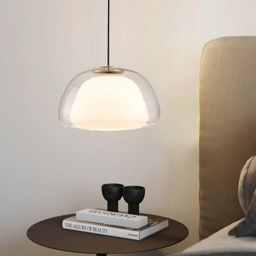 Modern Jelly Pendant Light – Elegant White Glass Shade with Adjustable Drop