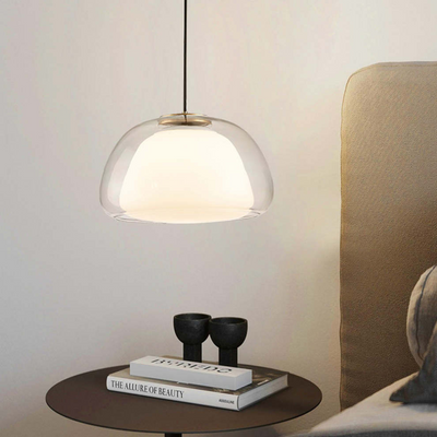 Modern Jelly Pendant Light – Elegant White Glass Shade with Adjustable Drop