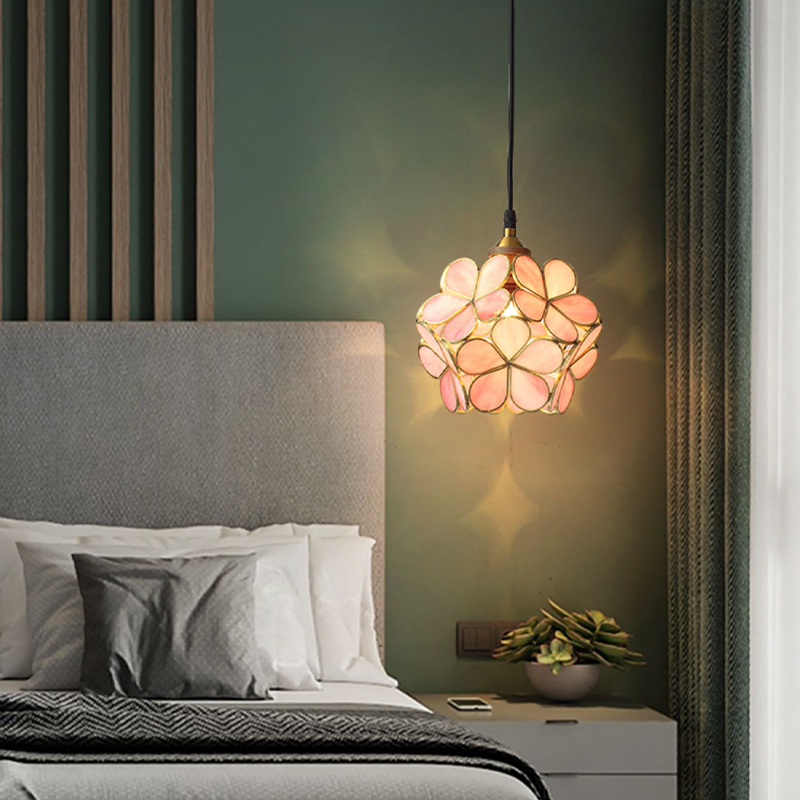 Petal Glass Pendant Light – Elegant Floral-Inspired Hanging Lamp (E27, Adjustable 150cm)