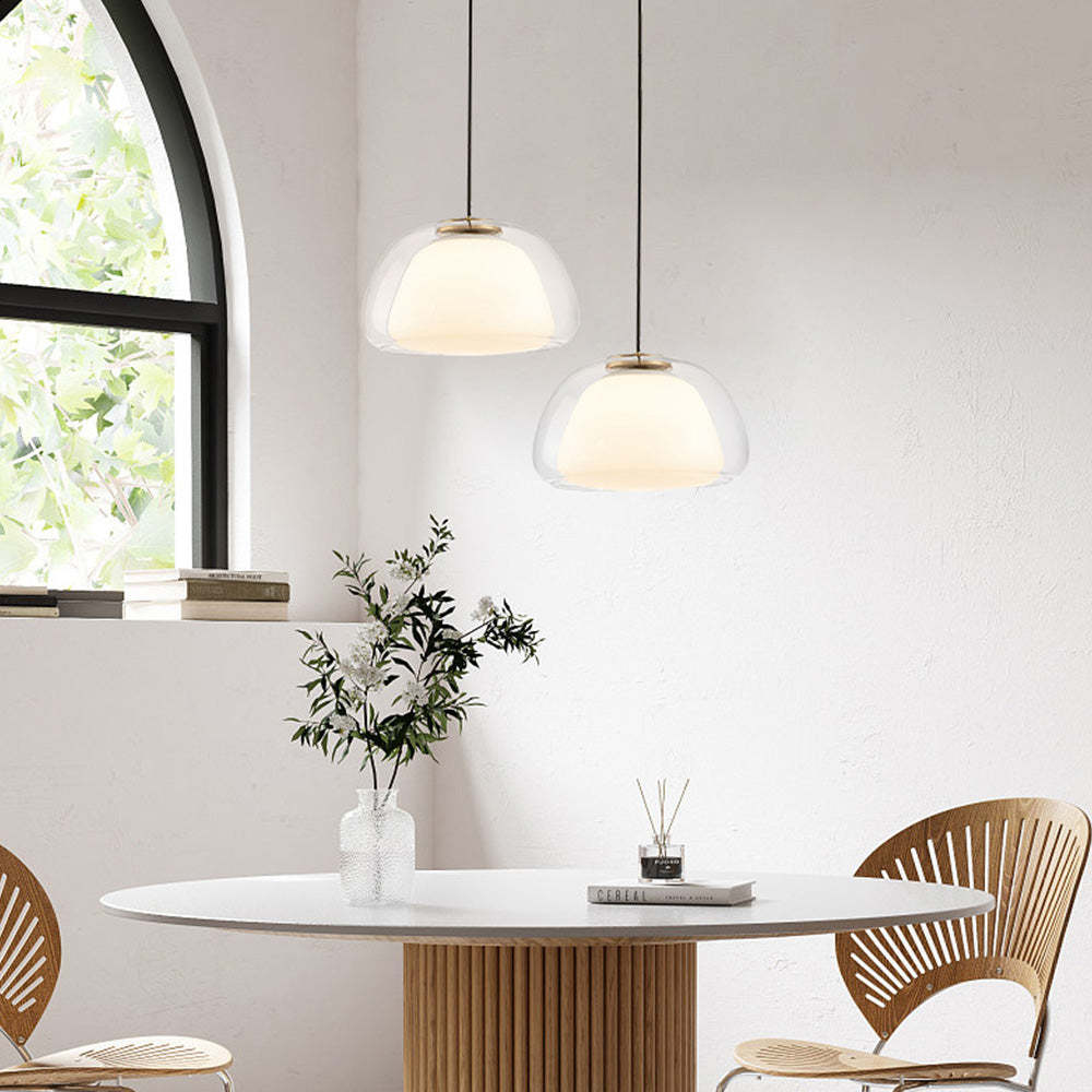 Modern Jelly Pendant Light – Elegant White Glass Shade with Adjustable Drop
