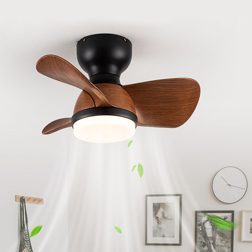 Modern Wooden Ceiling Fan with LED Light & Remote Control (54cm, 3-Colour Light, 220V-240V)