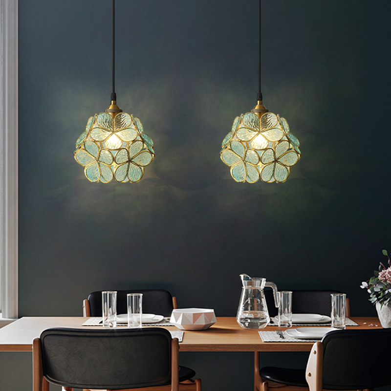 Petal Glass Pendant Light – Elegant Floral-Inspired Hanging Lamp (E27, Adjustable 150cm)