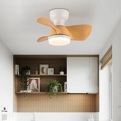 Modern Wooden Ceiling Fan with LED Light & Remote Control (54cm, 3-Colour Light, 220V-240V)