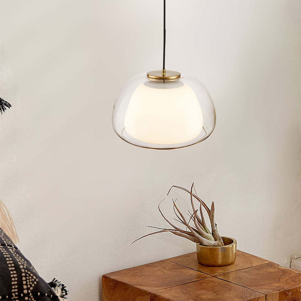 Modern Jelly Pendant Light – Elegant White Glass Shade with Adjustable Drop