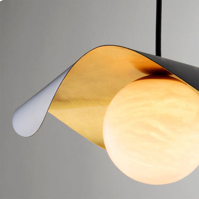 Modern Metal Pendant Light – Sleek Statement Ceiling Fixture (Adjustable, Warm/Cool Light, 220V)