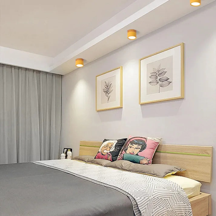 Nordic Cylinder LED Ceiling Light – Minimalist Flush Mount for Modern Hallways