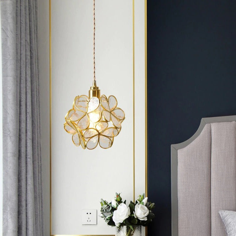 Petal Glass Pendant Light – Elegant Floral-Inspired Hanging Lamp (E27, Adjustable 150cm)