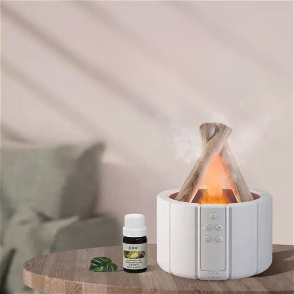 Flame Humidifier Table Lamp – 3-in-1 Aromatherapy Diffuser with LED Ambience