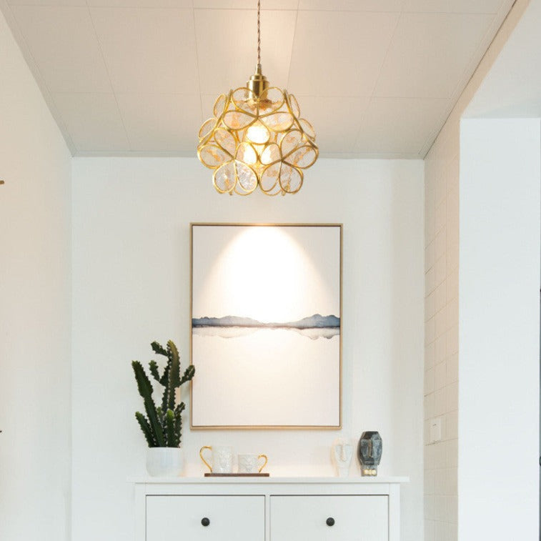 Petal Glass Pendant Light – Elegant Floral-Inspired Hanging Lamp (E27, Adjustable 150cm)