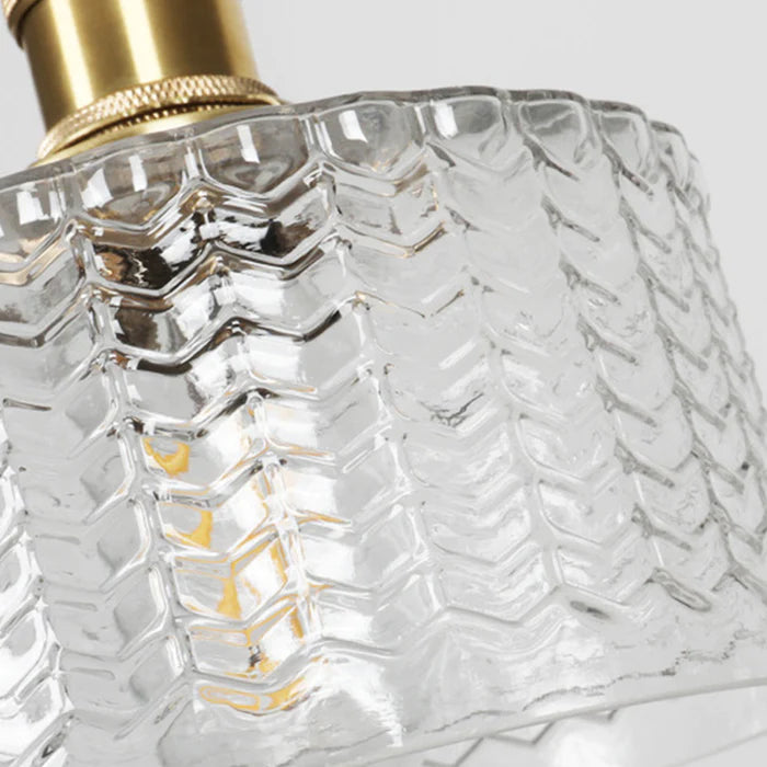 Vintage Crystal Pendant Light – Elegant Glass Cylinder Hanging Lamp