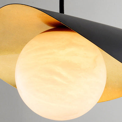 Modern Metal Pendant Light – Sleek Statement Ceiling Fixture (Adjustable, Warm/Cool Light, 220V)
