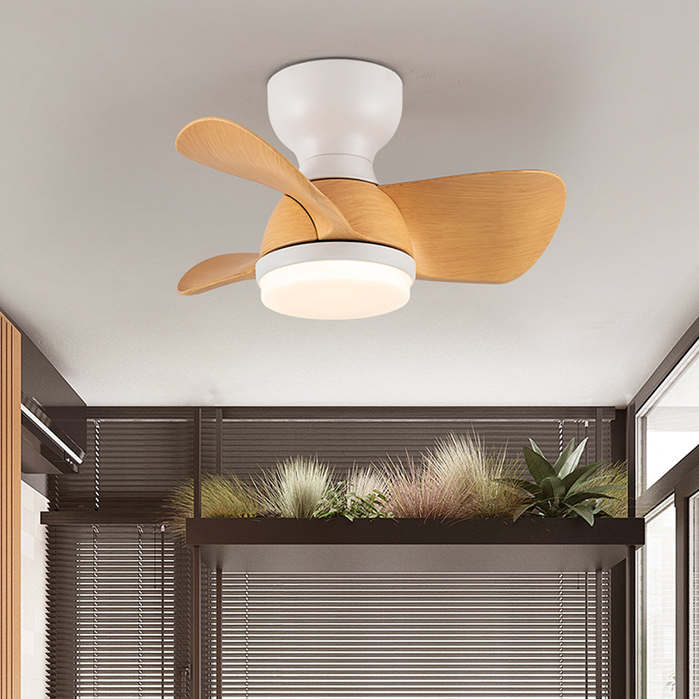 Modern Wooden Ceiling Fan with LED Light & Remote Control (54cm, 3-Colour Light, 220V-240V)