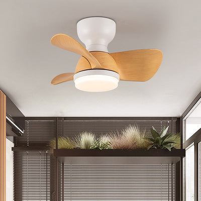 Modern Wooden Ceiling Fan with LED Light & Remote Control (54cm, 3-Colour Light, 220V-240V)