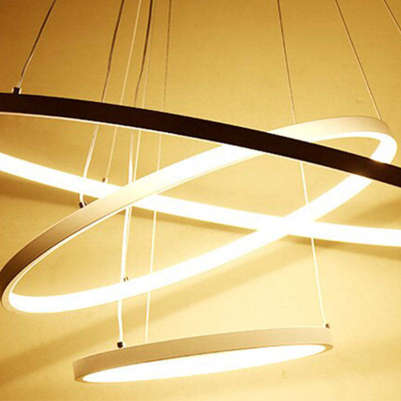 Yumanira 3-Ring Modern Ceiling Light – Dimmable LED Pendant with Remote Control