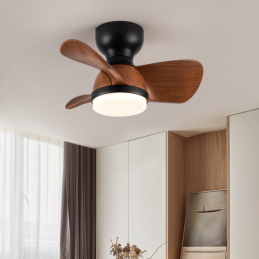 Modern Wooden Ceiling Fan with LED Light & Remote Control (54cm, 3-Colour Light, 220V-240V)