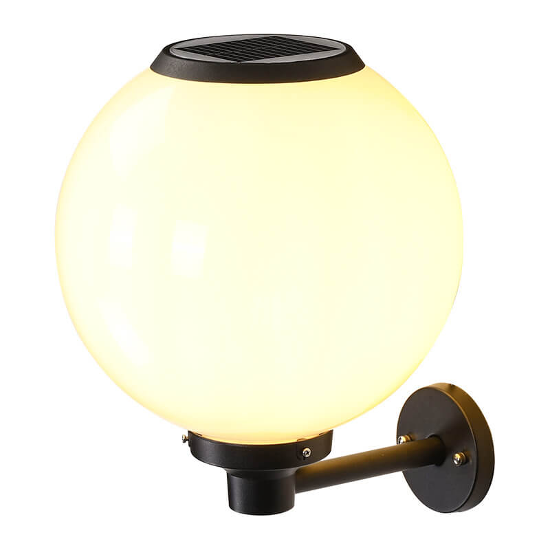 Solar-Powered LED Globe Wall Light – Elegant Outdoor Lamp for Pathways & Entrances