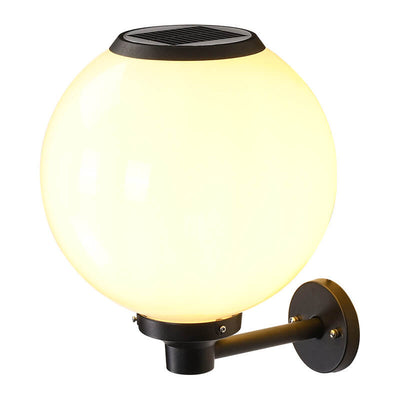Solar-Powered LED Globe Wall Light – Elegant Outdoor Lamp for Pathways & Entrances