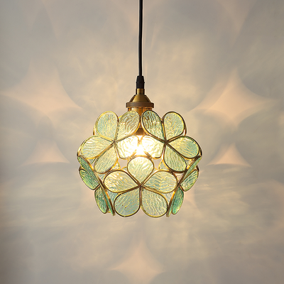 Petal Glass Pendant Light – Elegant Floral-Inspired Hanging Lamp (E27, Adjustable 150cm)