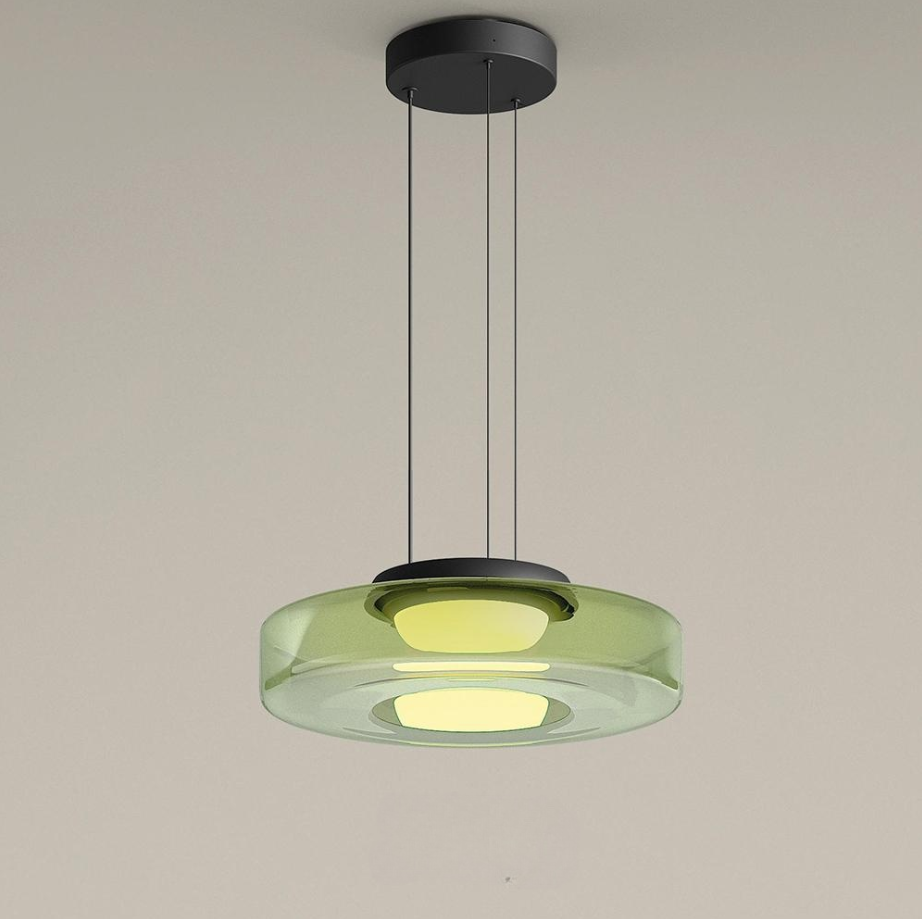 Moon Pendant Light – Elegant Glass Hanging Lamp with Adjustable Suspension (12W LED, Warm Light)