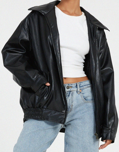 Oversized Leather Jacket for Women – Timeless Elegance and Comfort