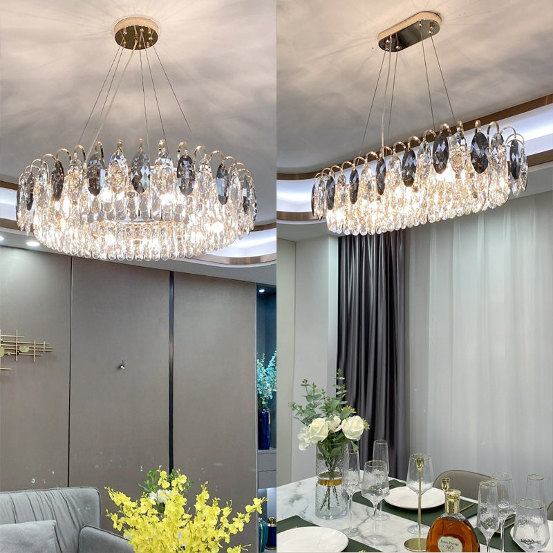 Luxury K9 Crystal Chandelier – Elegant Rose Gold Design & Dimmable LED