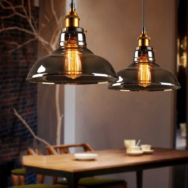 Antique Glass Pendant Light – Vintage Art Deco Hanging Lamp