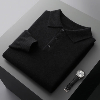 100% Cashmere Polo Sweater – Timeless Elegance & Supreme Comfort