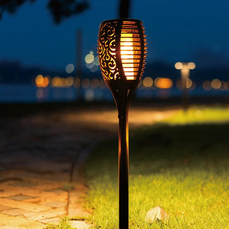 Solar Flame Torch Light – Flickering LED Outdoor Garden Lamp