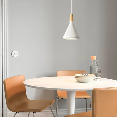 French Macaron Cone Pendant Light – Playful & Elegant Metal Hanging Lamp (E26/E27)