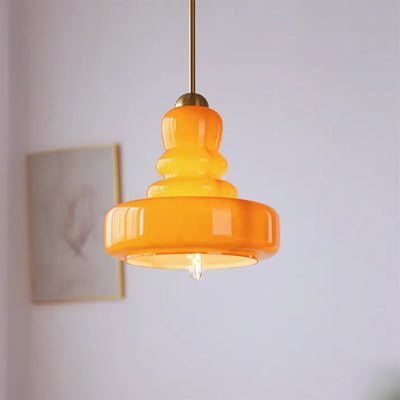 Bauhaus Pumpkin Glass Pendant Light – A Playful Twist on Timeless Elegance