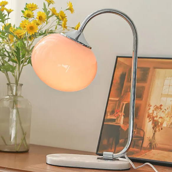 Marshmallow Metal & Glass Table Lamp – Soft Diffused Light for a Cosy Ambience