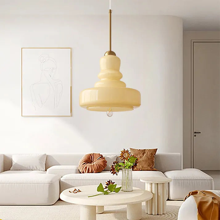 Bauhaus Pumpkin Glass Pendant Light – A Playful Twist on Timeless Elegance