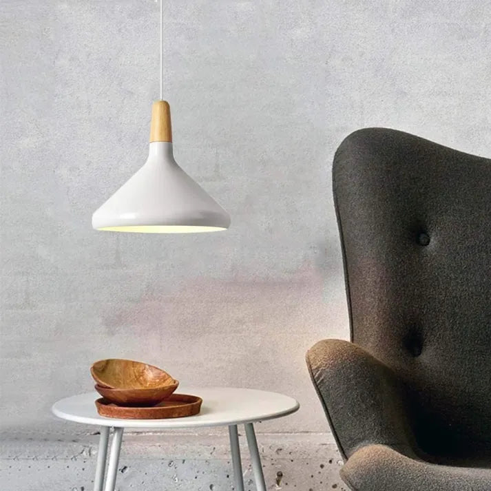 French Macaron Cone Pendant Light – Playful & Elegant Metal Hanging Lamp (E26/E27)