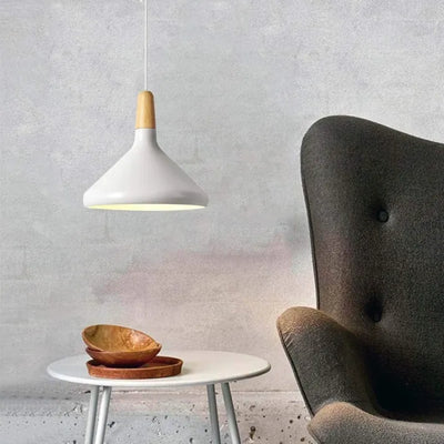 French Macaron Cone Pendant Light – Playful & Elegant Metal Hanging Lamp (E26/E27)