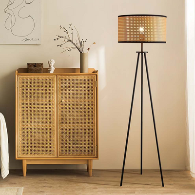 Rattan Tripod Floor Lamp – Natural Elegance with Modern Style