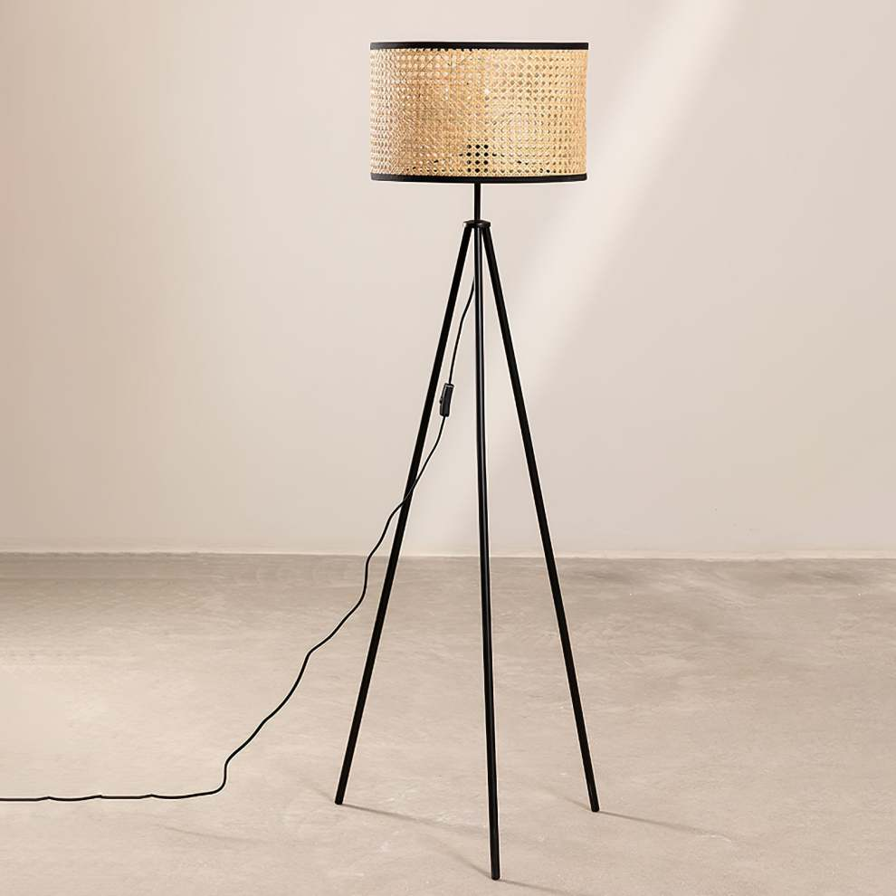 Rattan Tripod Floor Lamp – Natural Elegance with Modern Style
