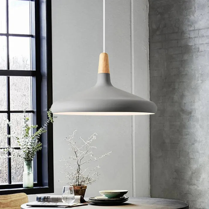 French Macaron Cone Pendant Light – Playful & Elegant Metal Hanging Lamp (E26/E27)
