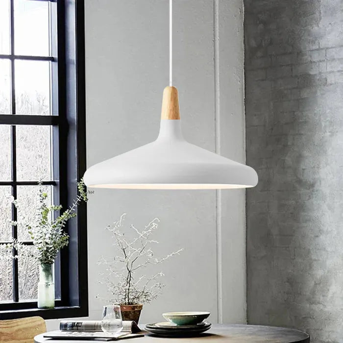 French Macaron Cone Pendant Light – Playful & Elegant Metal Hanging Lamp (E26/E27)
