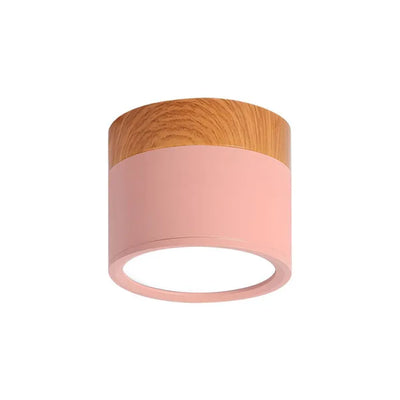 Nordic Cylinder LED Ceiling Light – Minimalist Flush Mount for Modern Hallways