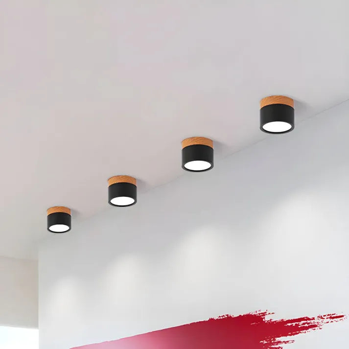 Nordic Cylinder LED Ceiling Light – Minimalist Flush Mount for Modern Hallways