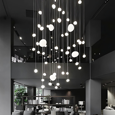LumiPebble Pendant Light – Elegant Glass and Pebble Design, Modern and Sophisticated