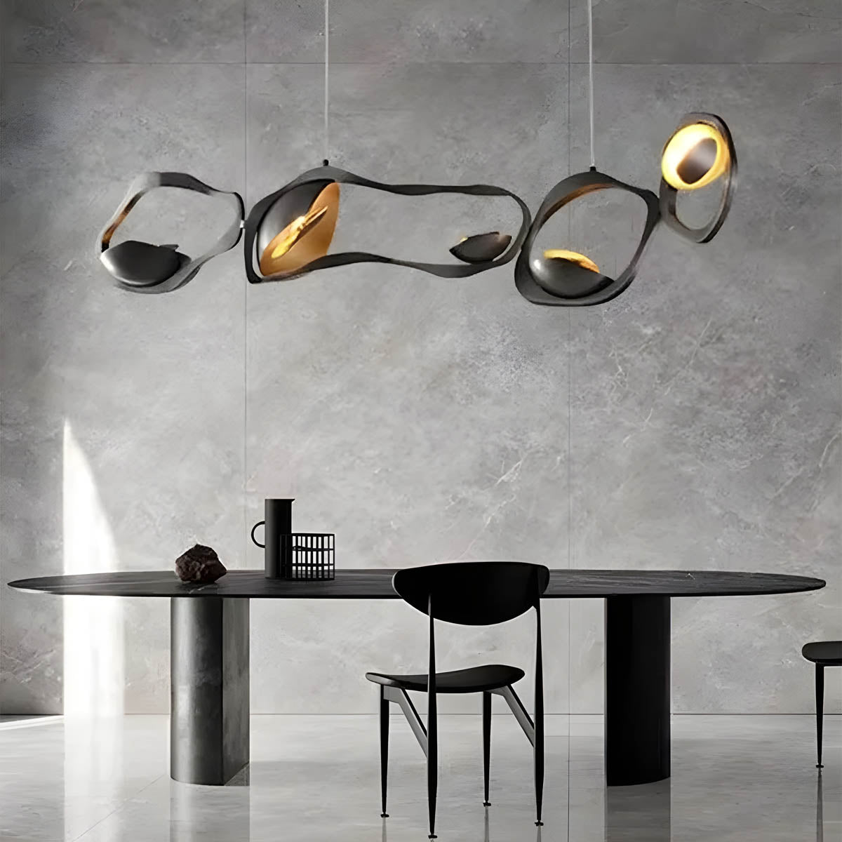 Modern Artistic Pendant Light – Sculptural LED Ceiling Fixture with Dimmable Option