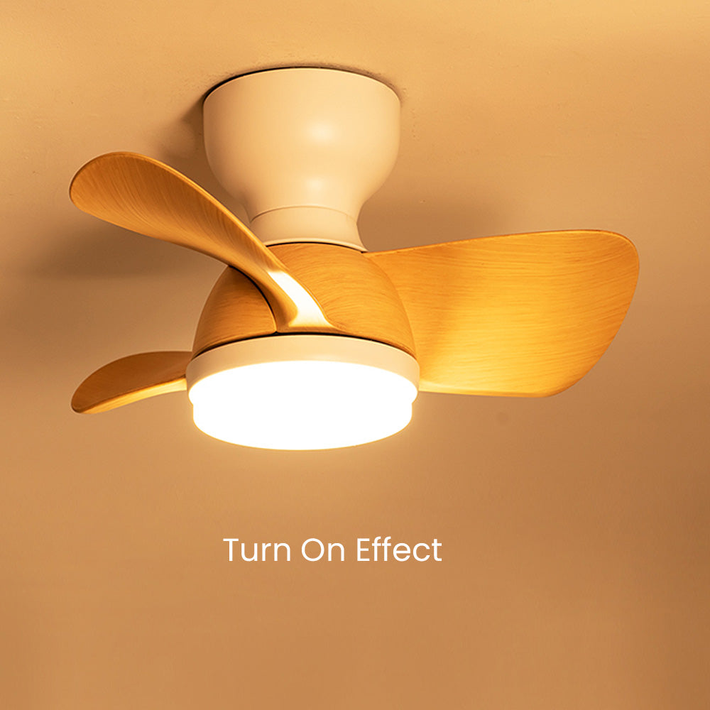 Modern Wooden Ceiling Fan with LED Light & Remote Control (54cm, 3-Colour Light, 220V-240V)