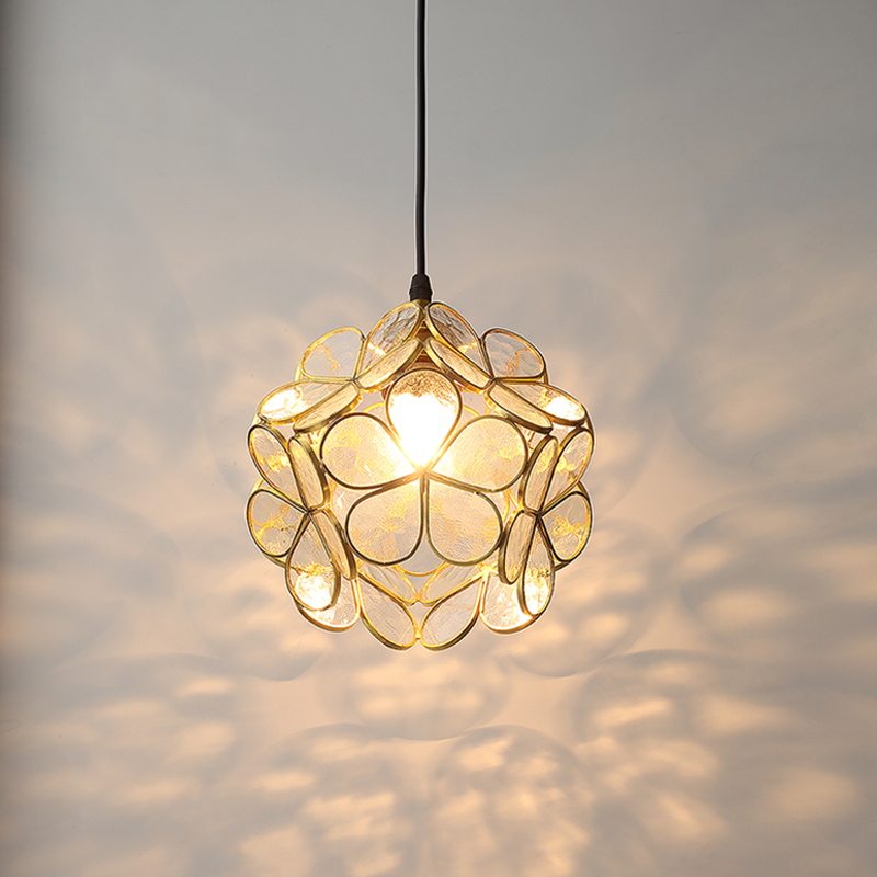 Petal Glass Pendant Light – Elegant Floral-Inspired Hanging Lamp (E27, Adjustable 150cm)