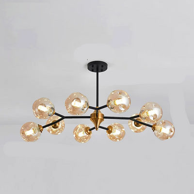 Nordic Glass Ball LED Chandelier – Modern Flush Mount Ceiling Light